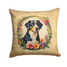 Load image into Gallery viewer, Appenzeller Sennenhund and Flowers Fabric Decorative Pillow