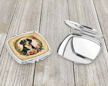 Load image into Gallery viewer, Appenzeller Sennenhund and Flowers Compact Mirror – Stylish Purse Mirror with Artistic Covers