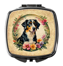 Load image into Gallery viewer, Appenzeller Sennenhund and Flowers Compact Mirror – Stylish Purse Mirror with Artistic Covers