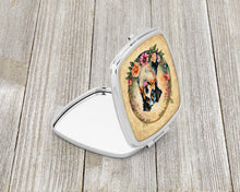 Load image into Gallery viewer, Australian Shepherd and Flowers Compact Mirror – Stylish Purse Mirror with Artistic Covers