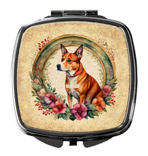 Load image into Gallery viewer, Basenji and Flowers Compact Mirror – Stylish Purse Mirror with Artistic Covers
