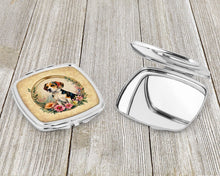 Load image into Gallery viewer, Beagle and Flowers Compact Mirror – Stylish Purse Mirror with Artistic Covers
