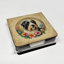 Load image into Gallery viewer, Bearded Collie and Flowers PU Leather Note Paper Holder