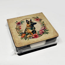 Load image into Gallery viewer, Belgian Malinois and Flowers PU Leather Note Paper Holder