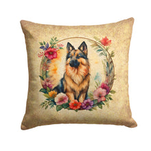 Load image into Gallery viewer, Belgian Tervuren and Flowers Throw Pillow - 14x14 Decorative Pillow – Art for Your Home &amp; Patio