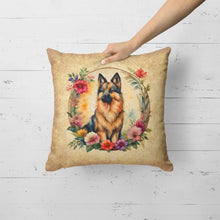 Load image into Gallery viewer, Belgian Tervuren and Flowers Fabric Decorative Pillow