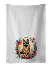 Load image into Gallery viewer, Belgian Tervuren and Flowers Kitchen Towel Set of 2