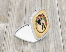 Load image into Gallery viewer, Boston Terrier and Flowers Compact Mirror – Stylish Purse Mirror with Artistic Covers