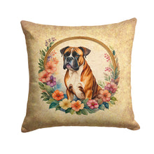 Load image into Gallery viewer, Boxer and Flowers Fabric Decorative Pillow
