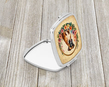 Load image into Gallery viewer, Boxer and Flowers Compact Mirror – Stylish Purse Mirror with Artistic Covers