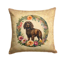 Load image into Gallery viewer, Boykin Spaniel and Flowers Fabric Decorative Pillow