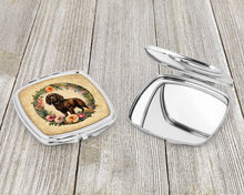 Load image into Gallery viewer, Boykin Spaniel and Flowers Compact Mirror – Stylish Purse Mirror with Artistic Covers