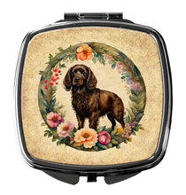 Load image into Gallery viewer, Boykin Spaniel and Flowers Compact Mirror – Stylish Purse Mirror with Artistic Covers