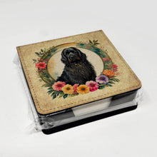 Load image into Gallery viewer, Briard and Flowers PU Leather Note Paper Holder