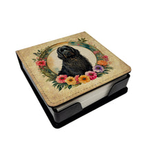 Load image into Gallery viewer, Briard and Flowers PU Leather Note Paper Holder