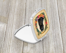 Load image into Gallery viewer, Briard and Flowers Compact Mirror – Stylish Purse Mirror with Artistic Covers