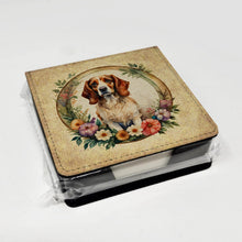 Load image into Gallery viewer, Brittany Spaniel and Flowers PU Leather Note Paper Holder