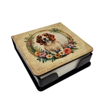 Load image into Gallery viewer, Brittany Spaniel and Flowers PU Leather Note Paper Holder