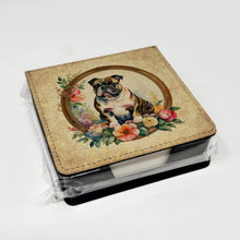 Load image into Gallery viewer, English Bulldog and Flowers PU Leather Note Paper Holder
