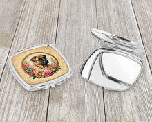 Load image into Gallery viewer, Bullmastiff and Flowers Compact Mirror – Stylish Purse Mirror with Artistic Covers