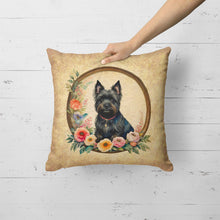 Load image into Gallery viewer, Cairn Terrier and Flowers Fabric Decorative Pillow