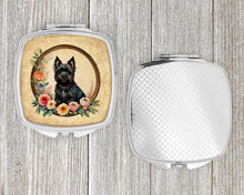 Load image into Gallery viewer, Cairn Terrier and Flowers Compact Mirror – Stylish Purse Mirror with Artistic Covers