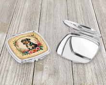 Load image into Gallery viewer, Catahoula Leopard Dog and Flowers Compact Mirror – Stylish Purse Mirror with Artistic Covers