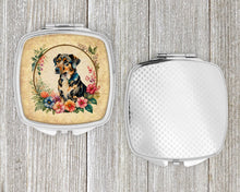 Load image into Gallery viewer, Catahoula Leopard Dog and Flowers Compact Mirror – Stylish Purse Mirror with Artistic Covers