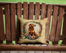 Load image into Gallery viewer, Chesapeake Bay Retriever and Flowers Throw Pillow - 14x14 Decorative Pillow – Art for Your Home &amp; Patio