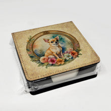 Load image into Gallery viewer, Chihuahua and Flowers PU Leather Note Paper Holder