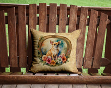 Load image into Gallery viewer, Chihuahua and Flowers Throw Pillow - 14x14 Decorative Pillow – Art for Your Home &amp; Patio