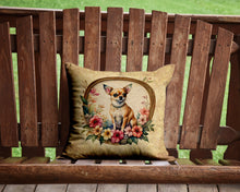 Load image into Gallery viewer, Chihuahua and Flowers Throw Pillow - 14x14 Decorative Pillow – Art for Your Home &amp; Patio