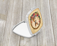 Load image into Gallery viewer, Chihuahua and Flowers Compact Mirror – Stylish Purse Mirror with Artistic Covers