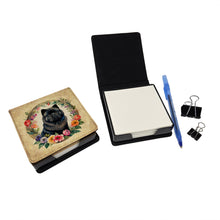 Load image into Gallery viewer, Black Chow Chow and Flowers PU Leather Note Paper Holder