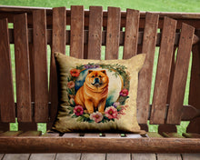 Load image into Gallery viewer, Chow Chow and Flowers Throw Pillow - 14x14 Decorative Pillow – Art for Your Home &amp; Patio