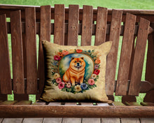 Load image into Gallery viewer, Chow Chow and Flowers Throw Pillow - 14x14 Decorative Pillow – Art for Your Home &amp; Patio