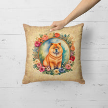 Load image into Gallery viewer, Chow Chow and Flowers Fabric Decorative Pillow
