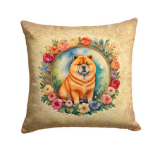 Load image into Gallery viewer, Chow Chow and Flowers Fabric Decorative Pillow