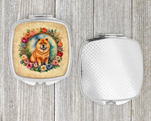 Load image into Gallery viewer, Chow Chow and Flowers Compact Mirror – Stylish Purse Mirror with Artistic Covers