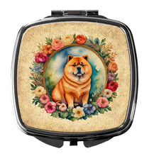 Load image into Gallery viewer, Chow Chow and Flowers Compact Mirror – Stylish Purse Mirror with Artistic Covers