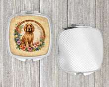 Load image into Gallery viewer, Cocker Spaniel and Flowers Compact Mirror – Stylish Purse Mirror with Artistic Covers