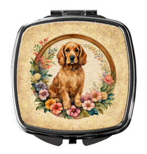 Load image into Gallery viewer, Cocker Spaniel and Flowers Compact Mirror – Stylish Purse Mirror with Artistic Covers