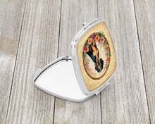 Load image into Gallery viewer, Coonhound and Flowers Compact Mirror – Stylish Purse Mirror with Artistic Covers