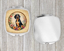 Load image into Gallery viewer, Coonhound and Flowers Compact Mirror – Stylish Purse Mirror with Artistic Covers