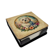 Load image into Gallery viewer, Coton De Tulear and Flowers PU Leather Note Paper Holder