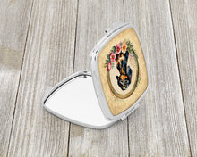 Load image into Gallery viewer, Dachshund and Flowers Compact Mirror – Stylish Purse Mirror with Artistic Covers