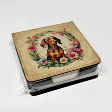 Load image into Gallery viewer, Dachshund and Flowers PU Leather Note Paper Holder