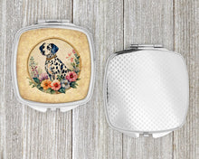 Load image into Gallery viewer, Dalmatian and Flowers Compact Mirror – Stylish Purse Mirror with Artistic Covers