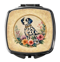 Load image into Gallery viewer, Dalmatian and Flowers Compact Mirror – Stylish Purse Mirror with Artistic Covers