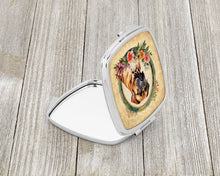 Load image into Gallery viewer, Dogue de Bordeaux and Flowers Compact Mirror – Stylish Purse Mirror with Artistic Covers